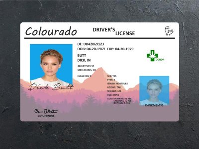 Colourado Old Driver license PSD Template Free Download