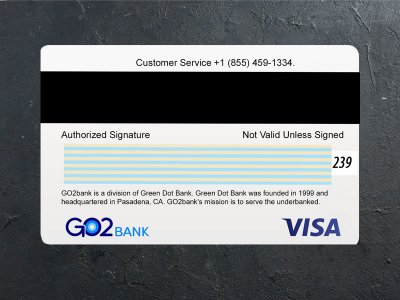 GO2 Bank Debit Card Psd Template