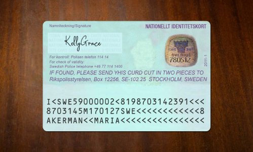 Sweden ID Card PSD Template Download