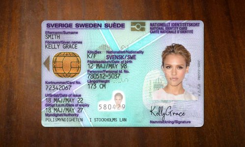 Sweden ID Card PSD Template Download