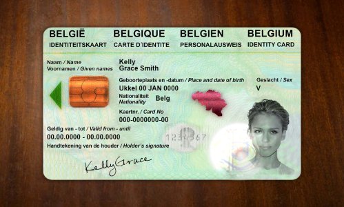 Belgium ID Card PSD Template Download