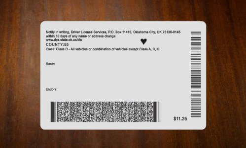 Oklahoma Driver license PSD Template