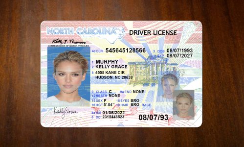 North Carolina Driver license PSD Template