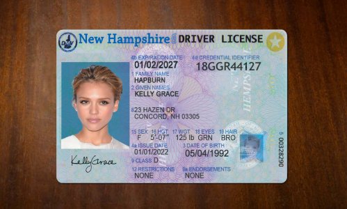 New Hampshire Driver license PSD Template