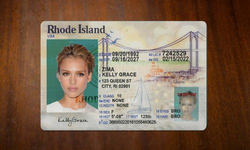 Rhode Island Driver license PSD Template
