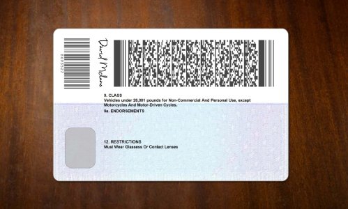 Columbia Driver license PSD Template