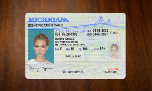 Michigan ID Card PSD Template Download