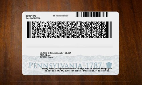 Pennsylvania Driver license PSD Template