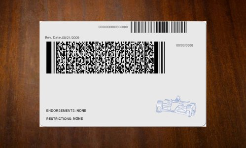 Indiana Driver license PSD Template