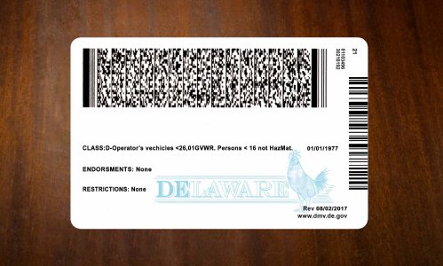 Delaware Driver license PSD Template