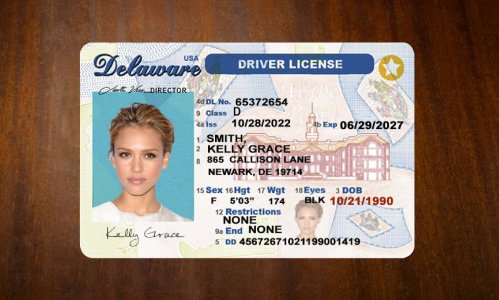 Delaware Driver license PSD Template